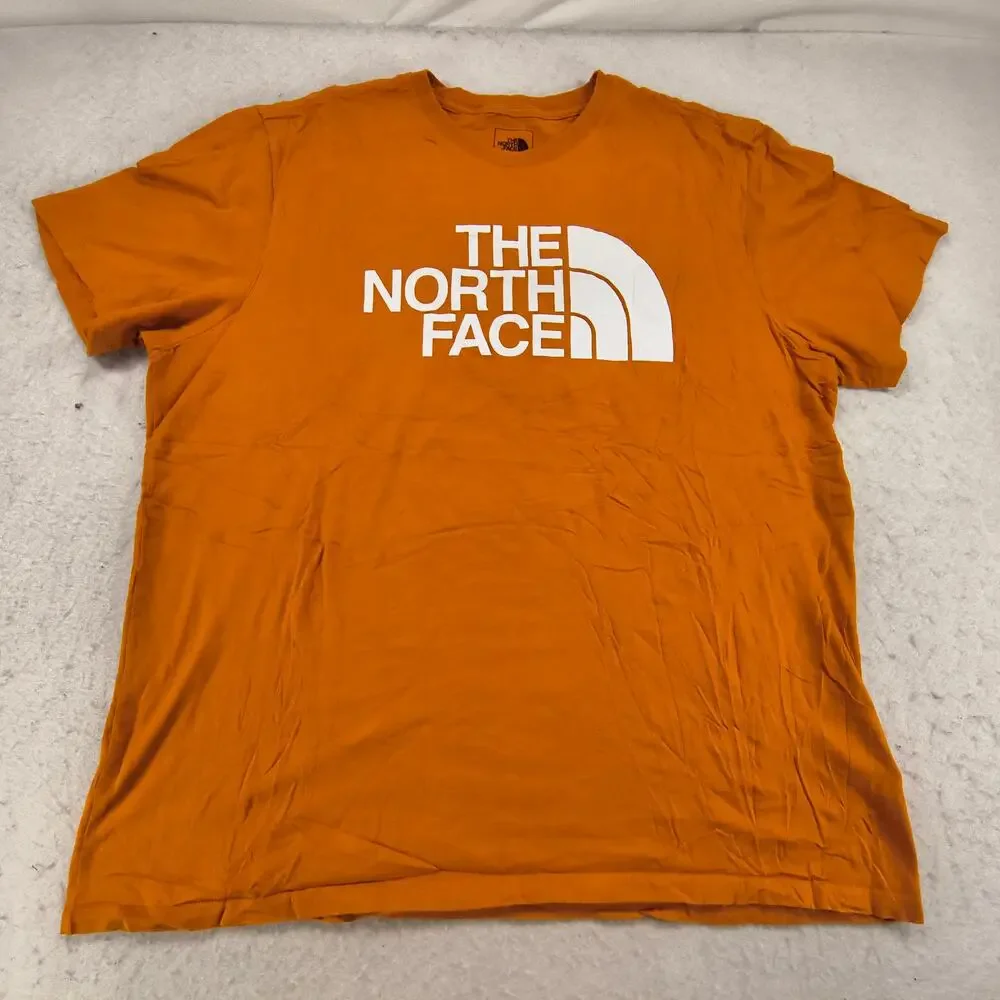 The North Face Casual Crew Neck Graphic T-Shirt Mens Size Extra Large XL Orange